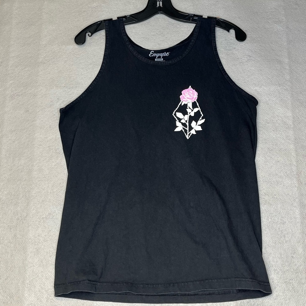 Men’s Medium Empyre Tank Top Black/Pink Graphic Gently Used Fast Shipping